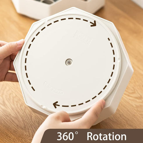 kaileyouxiangongsi White Rotating Art Supply Storage Organizer, Pencil Holder with 9 Compartments for Kids