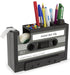 Tape Dispenser with Pen Holder - Retro Cassette Heat Tape Dispenser, Cute Roll Holder with Paperclips for Office Storage