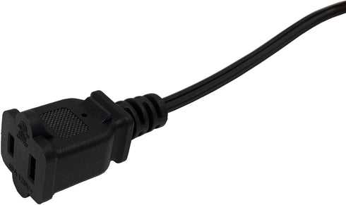 Short Extension Cord, 3 Feet Black for Indoor Use - Small Polarized 2-Prong Male-Female Power Cord Cable, 2 Pack