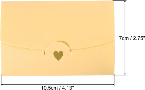 PATIKIL Mini Envelopes, 20 Pack Small Gift Card Holders Retro Gold Heart Business Invitation Envelopes for Wedding Birthday, White Gold by PATIKIL