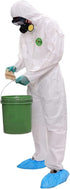 30203 Microporous Disposable Coveralls - Protective Hooded Suit for Chemical Industrial, X-Large, White