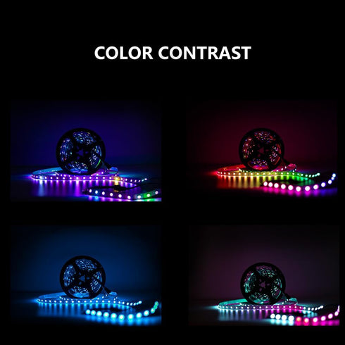 WS2812b Kit Individually Addressable LED Strip 9.8FT 60Pixels/m Smart LED Lights RGB IC Pixel Strip,WS2812b Controller Bluetooth APP Remote Control Music Sync USB 5V for Home Decoration by ADRESUNO