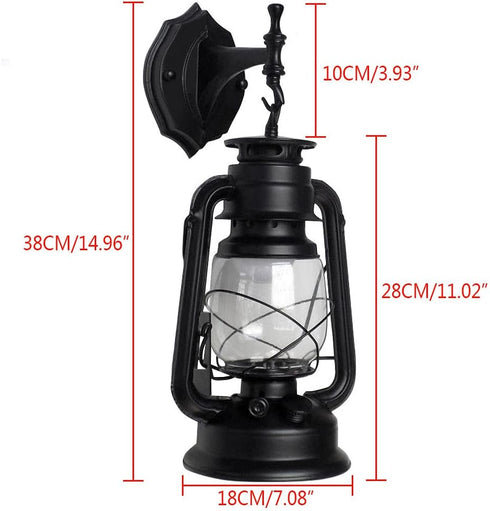 Vintage-Style Black Wall Lantern - Rustic Outdoor Sconce Light