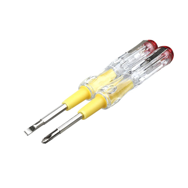 Fielect 2pcs Tester Screwdriver, Circuit Tester Pen, Electric Contact Voltage Tester 100-500V Dual Head