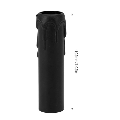 10Pcs 4 Inch E14 Tall Candle Socket Covers, Chandelier Socket Covers, Molten Wax Drop Pattern, Caliber Plastic Candle