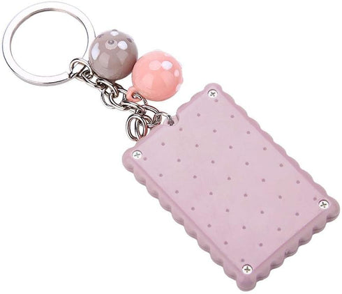 Mini Keychain Design Calculator, Portable Cute Cookies Pocket Calculator in Candy Color (Gray)