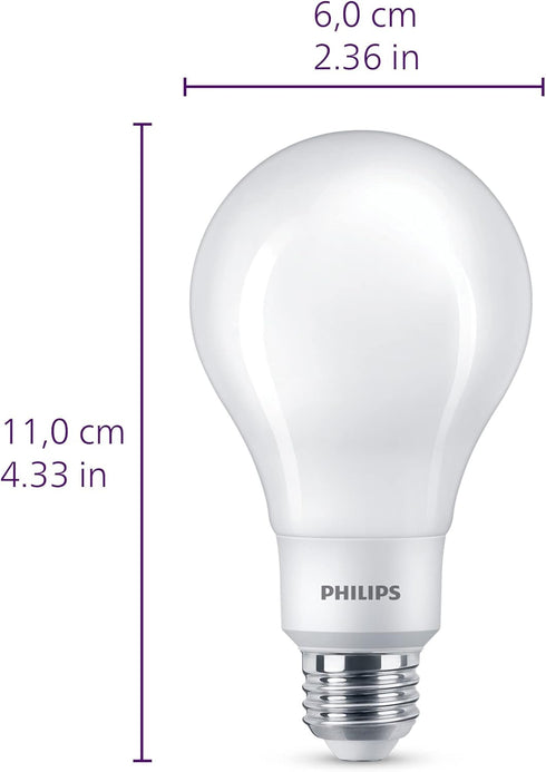 White Dial Flicker-Free Frosted Dimmable A19 Light Bulb, 5W=40W, 450 Lumen, 5 Shades of White, E26 Base, 4-Pack