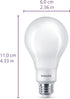 White Dial Flicker-Free Frosted Dimmable A19 Light Bulb, 5W=40W, 450 Lumen, 5 Shades of White, E26 Base, 4-Pack