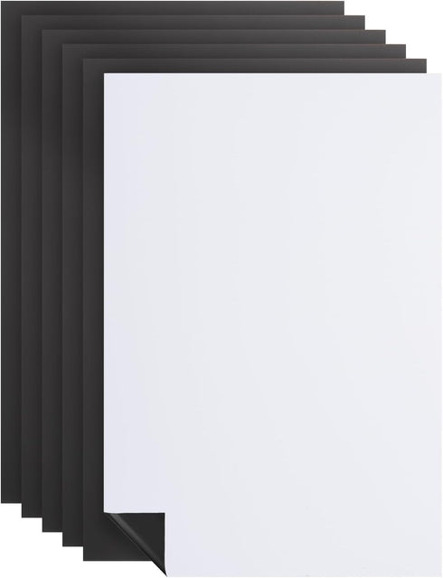PATIKIL Self Adhesive Dry Erase Board Paper, 6 Pcs 12" x 8" Peel and Stick Whiteboard for Fridge, Office, Wall