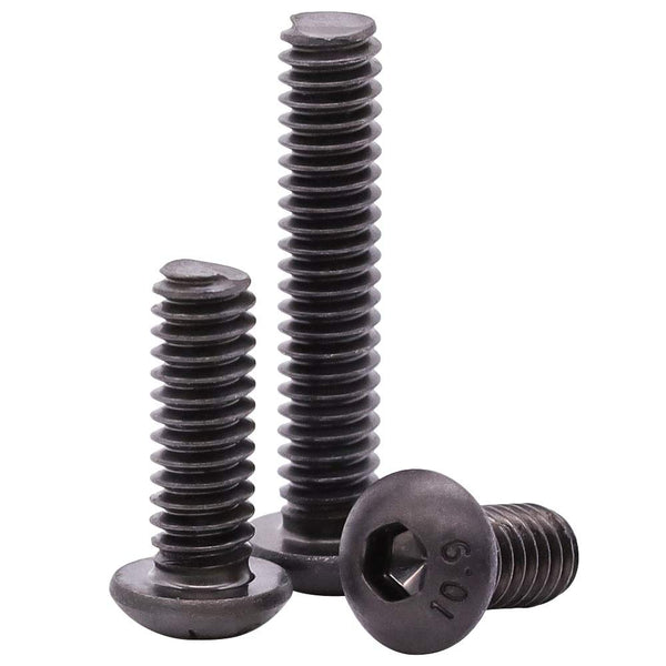 5/16-18 x 2" Button Head Socket Cap Screws, 10 pcs Alloy Steel 10.9 Grade, Black Oxide Finish