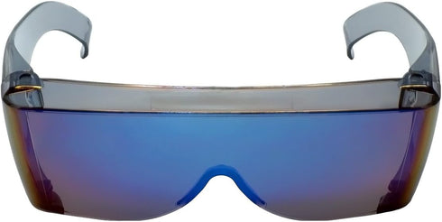 Calabria 3000 Large Fit Over Safety Glasses, Fitover Prescription Eyewear, Blue, Men Women Wraparound Tinted Anti