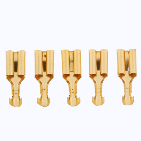100 Pcs 7.8Mm Female Quick Disconnect, Brass Plug and Pull Type Connector, 8mm Female Spade Terminal