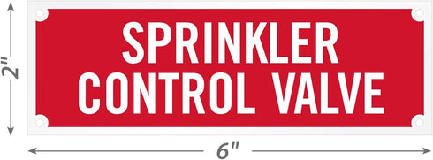 SmartSign SE-5032-ERE-REF-2x6 "Sprinkler Control Valve" Tag, 2" x 6" Engineer Grade Reflective White on Red