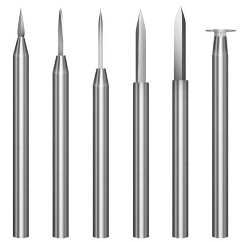 Wood Carving Drill Bits Set, 6 Pcs Engraving Accessories for Dremel Rotary Tool with 3mm Shank