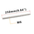 Feelers 304 Stainless Steel M6-1.0 Fully Threaded Rod, 250mm Length, Pack of 2
