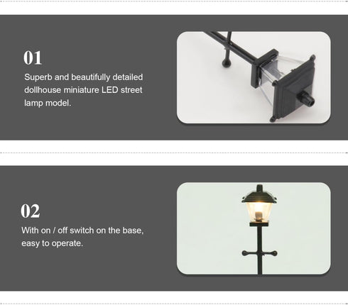 1:12 4.5 Inch BESPORTBLE Christmas Village Accessories - Christmas Mini Street Light Models Dollhouse Lamp for Kids