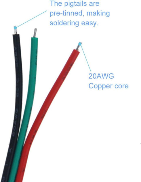 ALITOVE 20 Sets 3 Pin JST SM Male Female Plug LED Connector Cable 15cm 20AWG Wire for WS2812B WS2812 WS2811 LED Strip