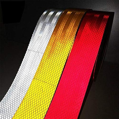 AISEY 2" X 30ft Reflective Tape, White Outdoor High Vis Safety Tape, Waterproof