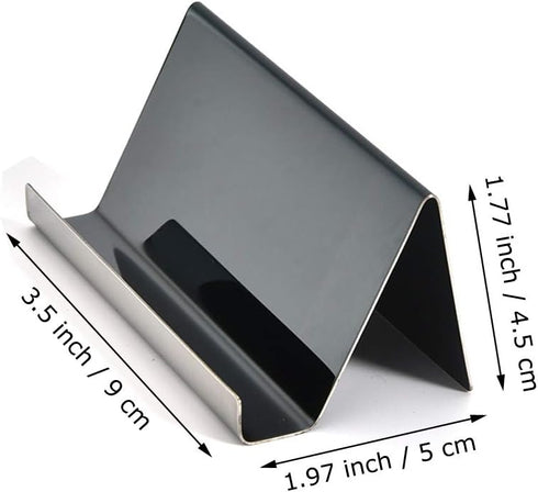 Enyuwlcm Metal Desktop Card Holder, Stainless Steel Business Card Stand for Men Office, Black, 2 Pack