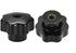 uxcell 2pcs Star Knobs M10 Metric Female Thread, 39mm 7-Point Star Plastic Head, Black