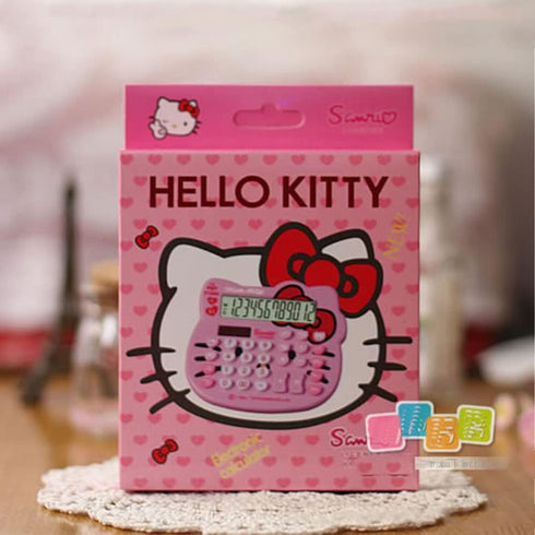 Hello Kitty Calculator, Xinyu Lighting Creative Cute Solar Calculator, 12-bit Large LCD Screen, Solar and Battery