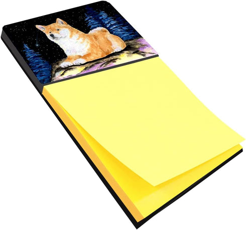 Carolines Treasures Starry Night Shiba Inu Sticky Note Holder - Large Multicolor