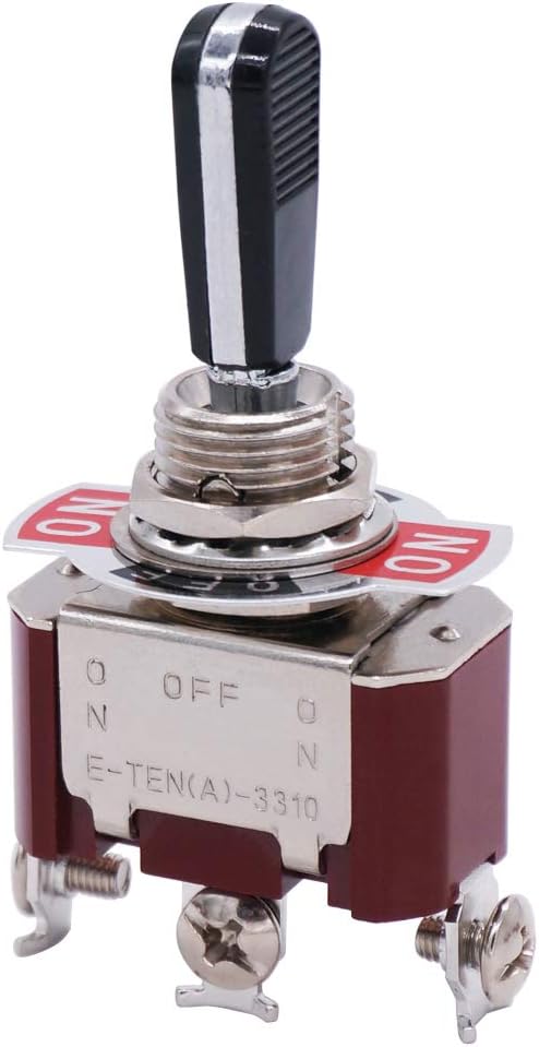 Twidec Heavy Duty Rocker Toggle Switch 16A 250V - SPDT 3 Position ON/Off/ON Switch with Black Handle