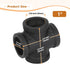 Home Expert 4 Pack 1" Black Pipe Fittings 4-Way Cross Fitting, Malleable Cast Iron Connector for Industrial Pipe Shelves