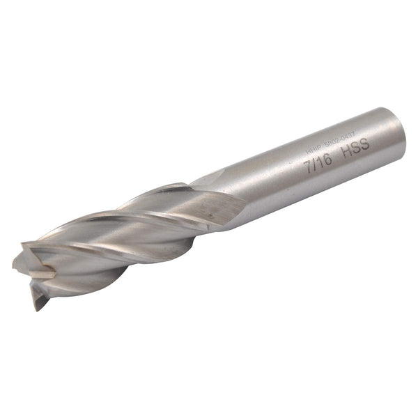 HHIP 5802-0437 7/16" x 3/8" 4 Flute High Speed Steel Center Cut Single End End Mill