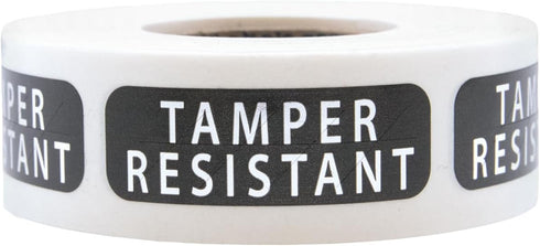 Tamper-Resistant Black Metallic Labels - 0.5" x 1.5" Adhesive Stickers, 500-Pack