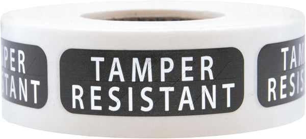 Tamper-Resistant Black Metallic Labels - 0.5" x 1.5" Adhesive Stickers, 500-Pack