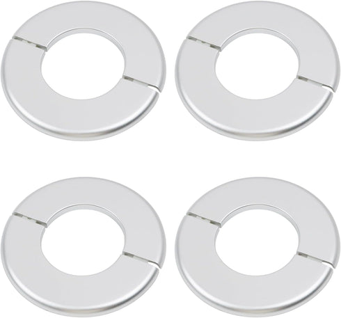 4 Pcs Wall Split Flange, ABS Round Self-Adhesive Escutcheon Plate for 2.5"/64mm in Silver