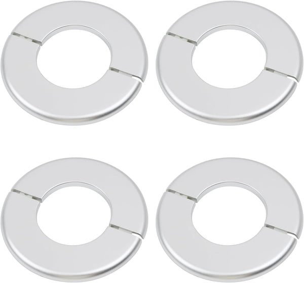 4 Pcs Wall Split Flange, ABS Round Self-Adhesive Escutcheon Plate for 2.5"/64mm in Silver