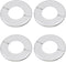 4 Pcs Wall Split Flange, ABS Round Self-Adhesive Escutcheon Plate for 2.5"/64mm in Silver