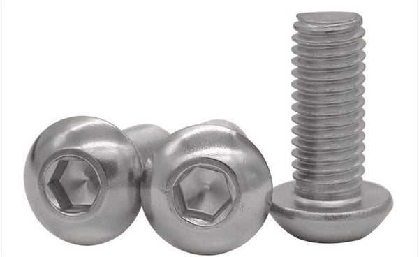 50pcs M4 x 10mm Button Head Socket Cap Screws, 304 Stainless Steel Allen Hex Button Head Screws