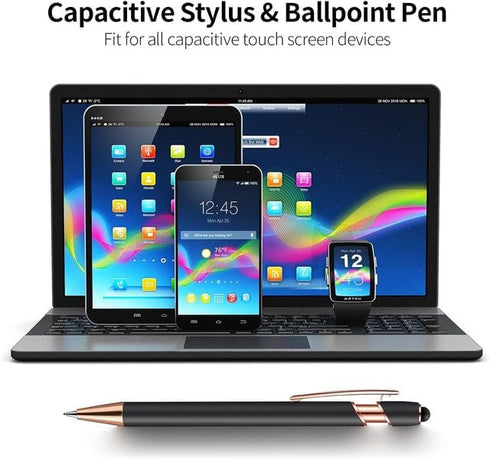 Inspirational Quotes Ballpoint Pen, 2-in-1 Touch Screen Stylus, Retractable with Stylus Tip, 1.0 mm Black Ink, 10 Count