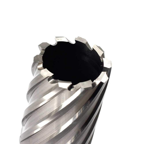Annular Cutter JESTUOUS 3/4 Inch Weldon Shank - 1-1/2 Cutting Diameter with Two-Flat HSS Kit