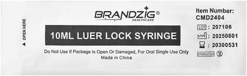 BRANDZIG 10ml 100 Pack Luer Lock Syringe (No Needle) - Sterile, Individually Wrapped - - for Professional & Personal