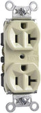 Legrand Pass & Seymour 5362I 20 Amp 125V Hard Use Specification Grade Duplex Receptacle Outlet, Back and Side Wire, Ivory (1 Count)