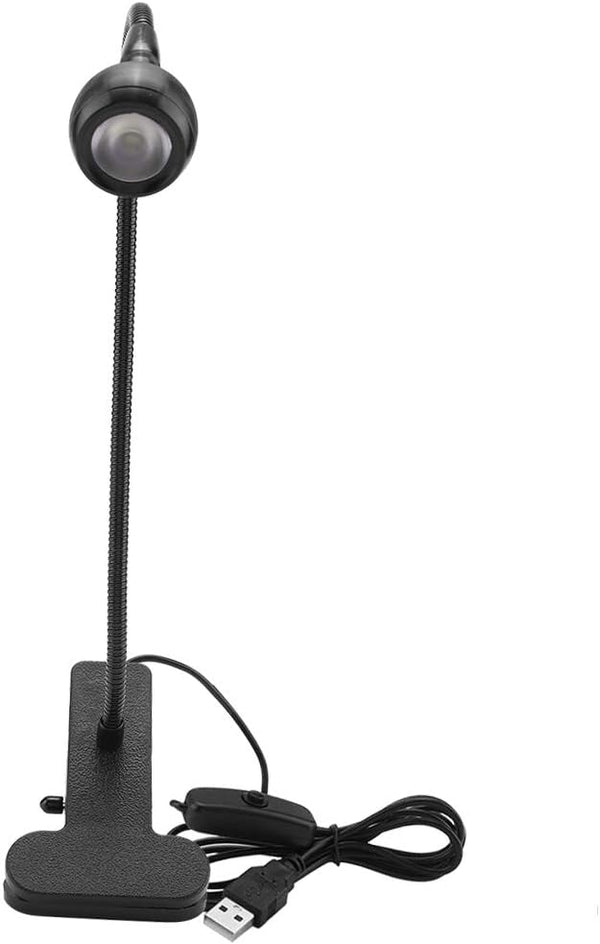 LED Clip On Reading Light, Book Light, USB Mini Desk Night Lamp with Clip for Home Study (Warm-Black)