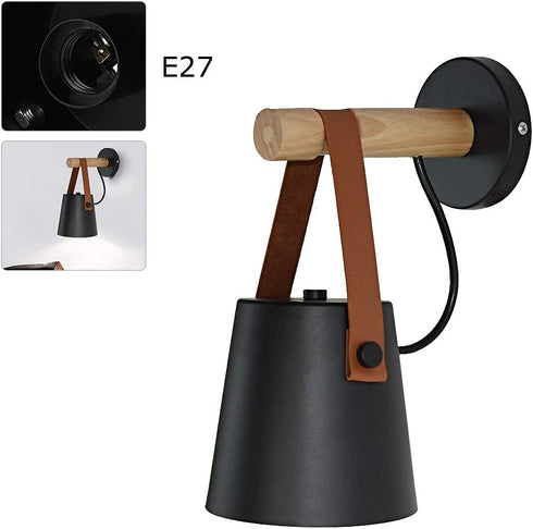 Dimmable 5. 5. inch (13 13 cm), 110240V LED Wall Sconce Vintage Industrial Wooden Wall Light Fixture