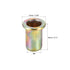 uxcell M8 Carbon Steel Rivet Nuts, Flat Head Insert Yellow Zinc Plated, 10 Pcs