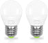 6W E26 Small Globe LED Bulb 60W Equivalent G45/A15 E26 Standard Screw Base 120V-265V Frosted Daylight White, 2 Pack