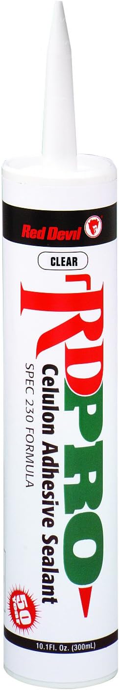 Red Devil 09270I RD Pro Celulon Adhesive Sealant, Clear, 10.1 oz, 1 Pack