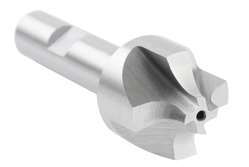 Accusize Industrial Tools HSS Corner Rounding End Mill - 1/4'' Radius, 1/2'' Shank, 1'' Diameter, 3-1/8'' OAL