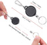 Retractable Keychains Badge Reel Holder, Stainless Steel Keyring with 60cm Steel Wire Rope