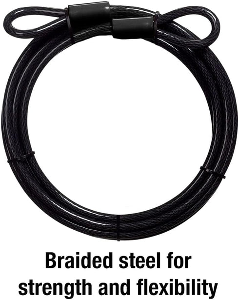 72DPF 15 1 Pack, Master Lock Steel Cable with Looped Ends, ft. Long, Black