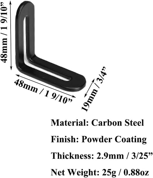 10 1 9/10" Pcs Adjustable L-Shape Corner Brace with Slot, Metal Connector Slidable Slotted Joint Right Angle Bracket