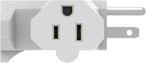 3 Plug Outlet Adapter (T-shaped), Heavy Duty Outlet Extender, Grounded Wall Adapter, Turn 1 to 3 Outlet, White