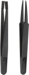 2Pcs Precision Plastic Tweezers Kit, 120mm Anti-static Flat Round Head Craft Tweezers Set for Laboratory Work